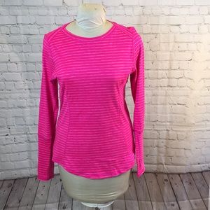 90 Degree Pink Striped Long Sleeve Top Shirt Thumb Cuffs XL